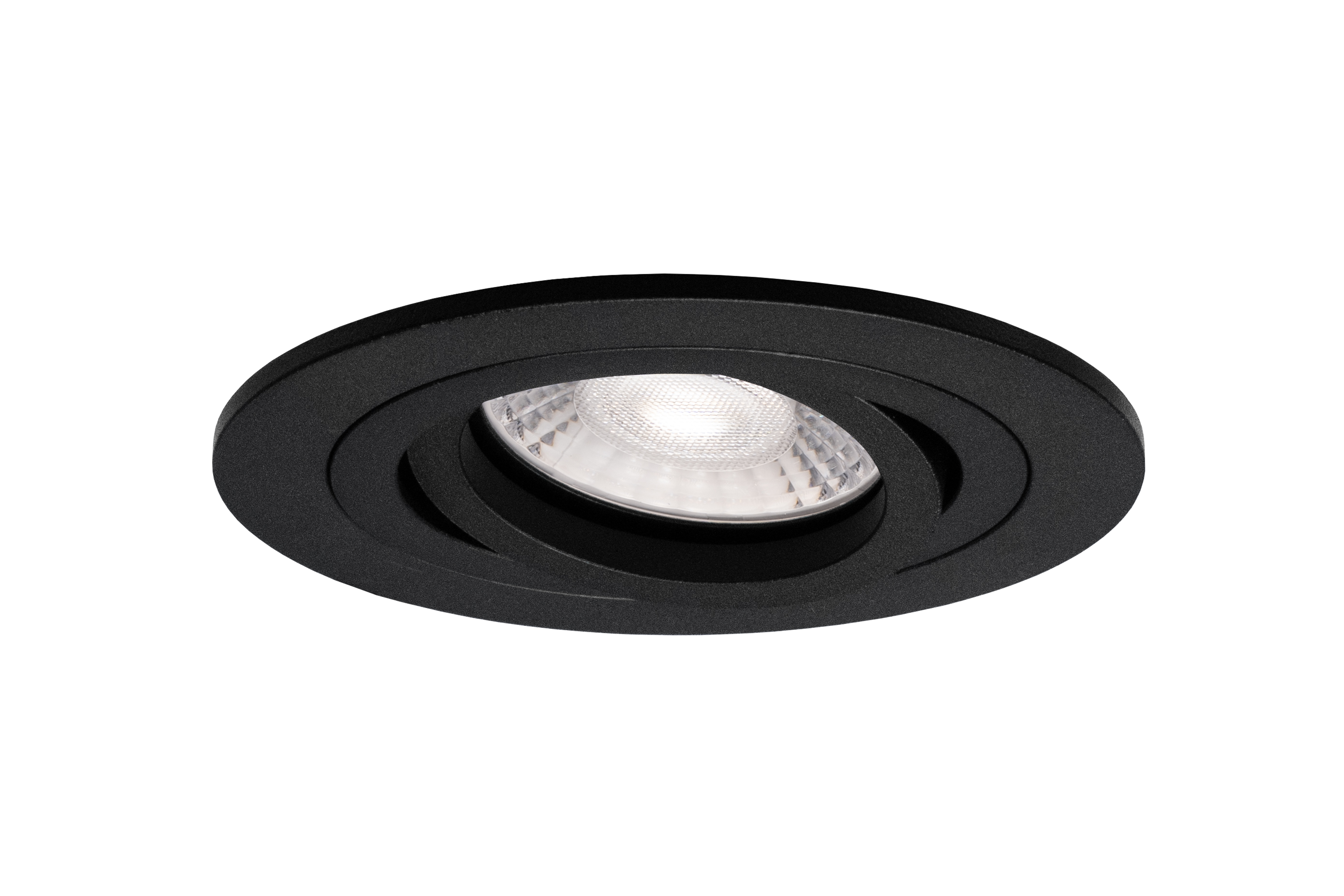 LED GU10 inbouwspot Armatuur Ø82xH22mm, boorgat Ø70mm, IP20, Rond, Kantelbaar 30°, Zwart