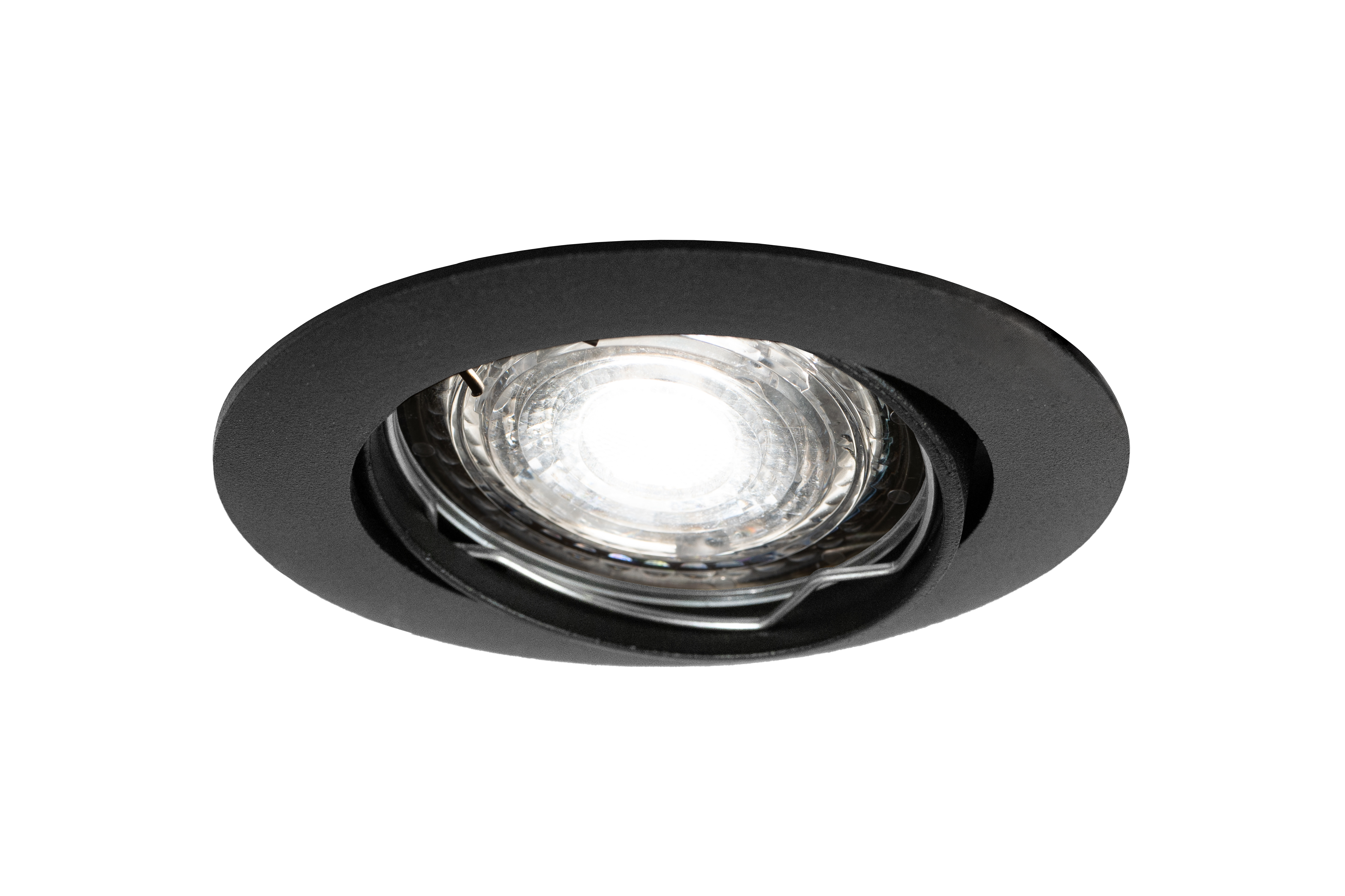 Led inbouwspot Armatuur Ø82xH22mm, boorgat Ø70mm, IP20, Rond, Kantelbaar 30°, Mat Zwart