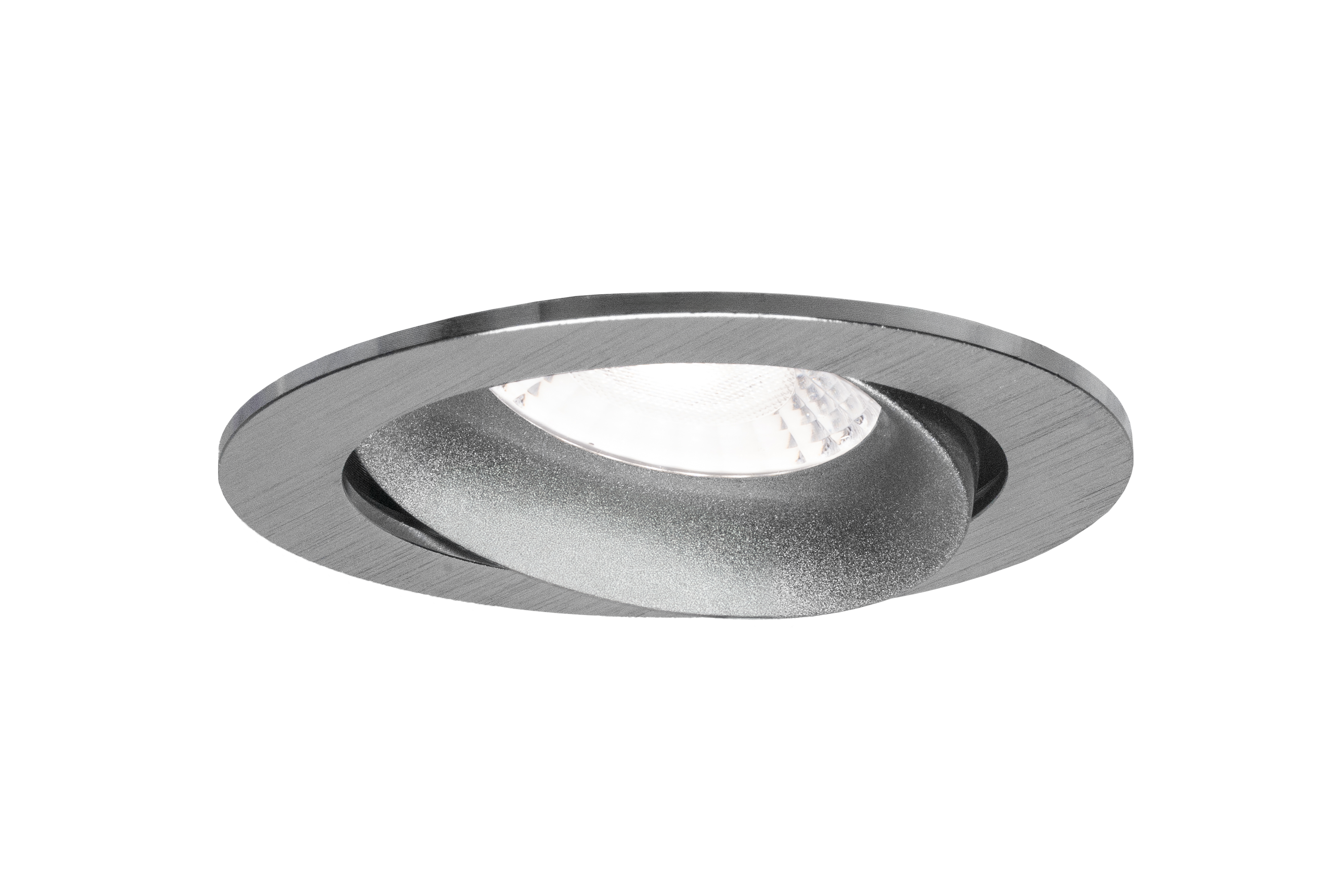 Led inbouwspot Armatuur Ø85xH22mm, boorgat Ø70mm, IP20, Rond, Kantelbaar 30°, Geborsteld Aluminium