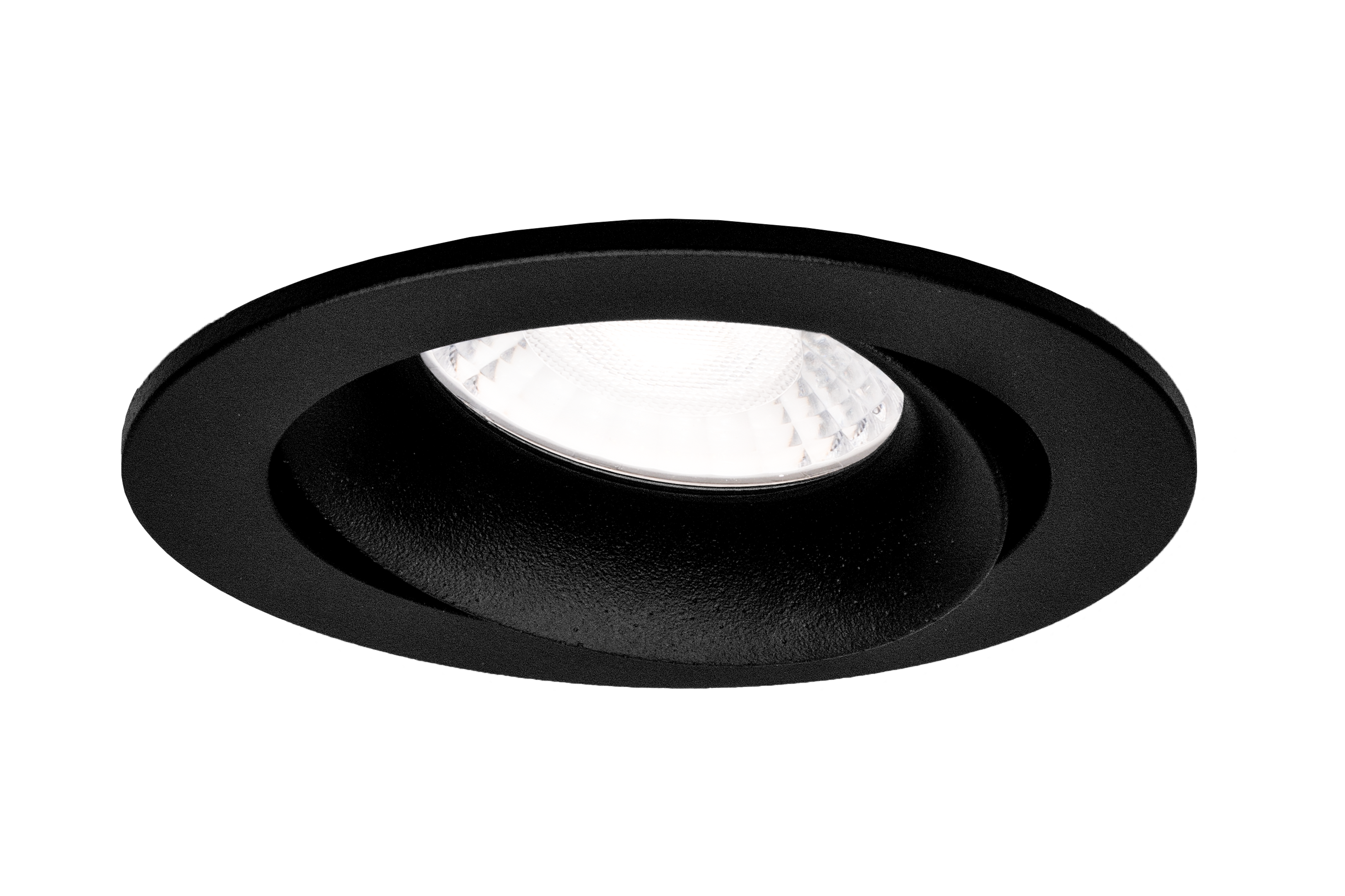 Led inbouwspot Armatuur Ø85xH22mm, boorgat Ø70mm, IP20, Rond, Kantelbaar 30°, Mat Zwart