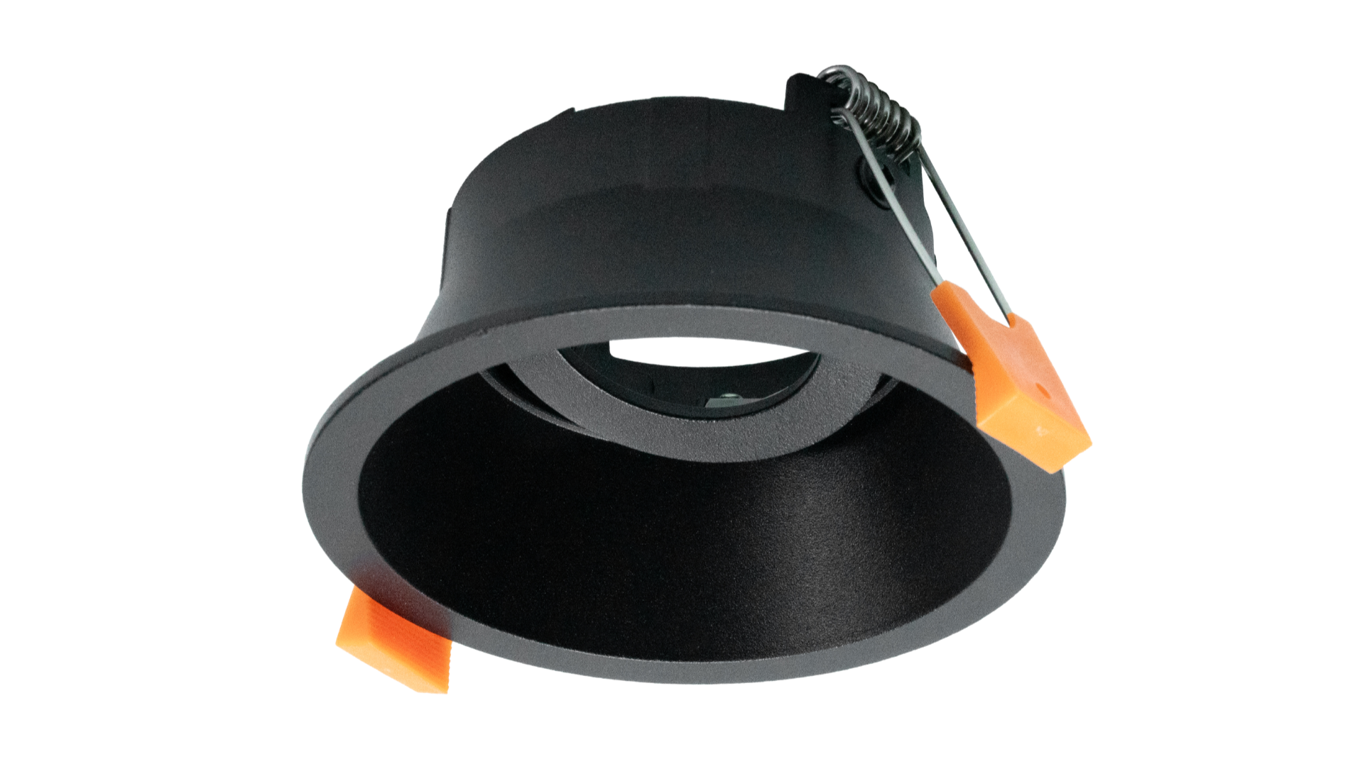 Led inbouwspot Armatuur Ø100xH52mm, Rond, Kantelbaar 30°, Mat Zwart