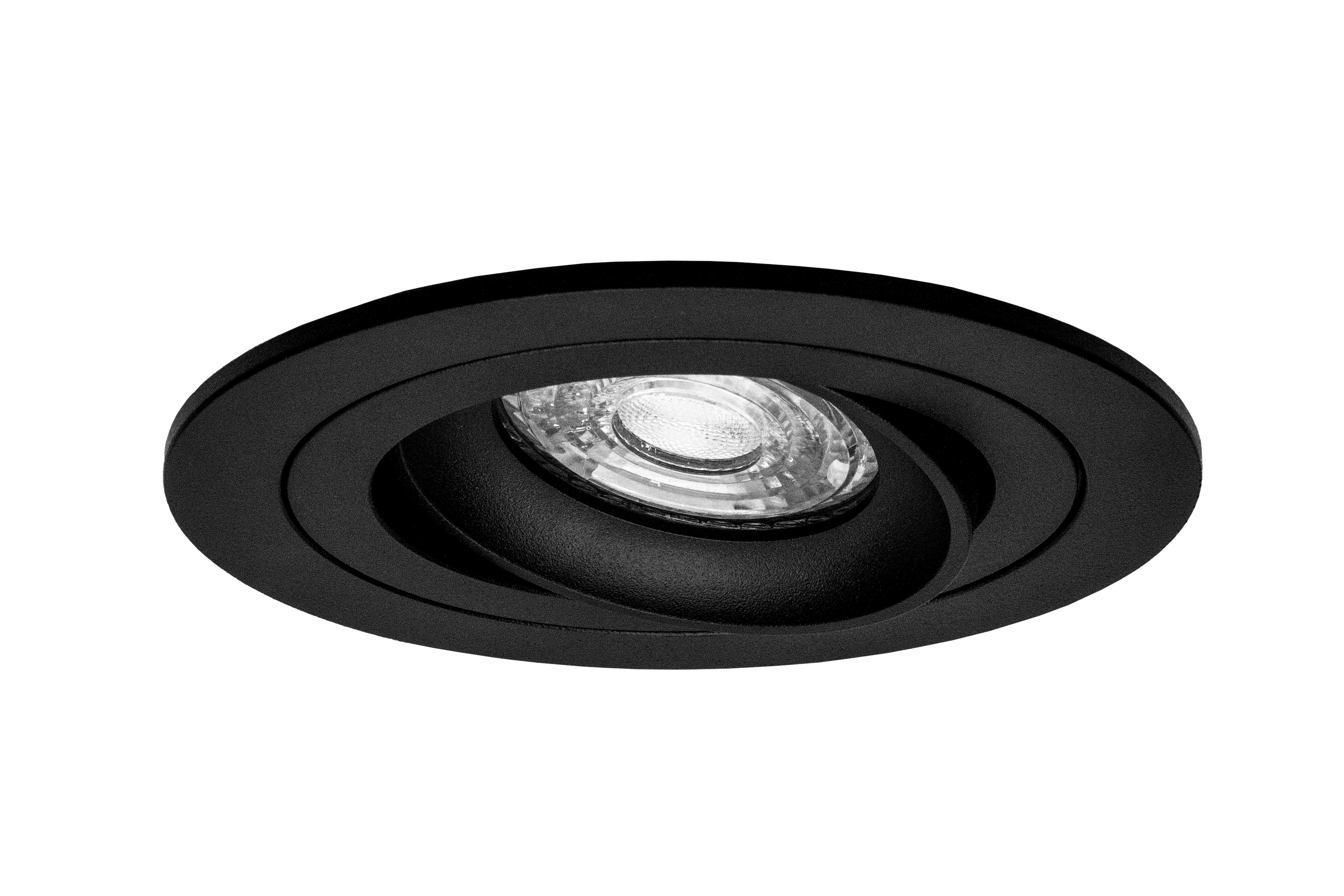 Led inbouwspot Armatuur Ø92xH23mm, boorgat Ø80mm, IP20 Rond Kantelbaar, Mat Zwart