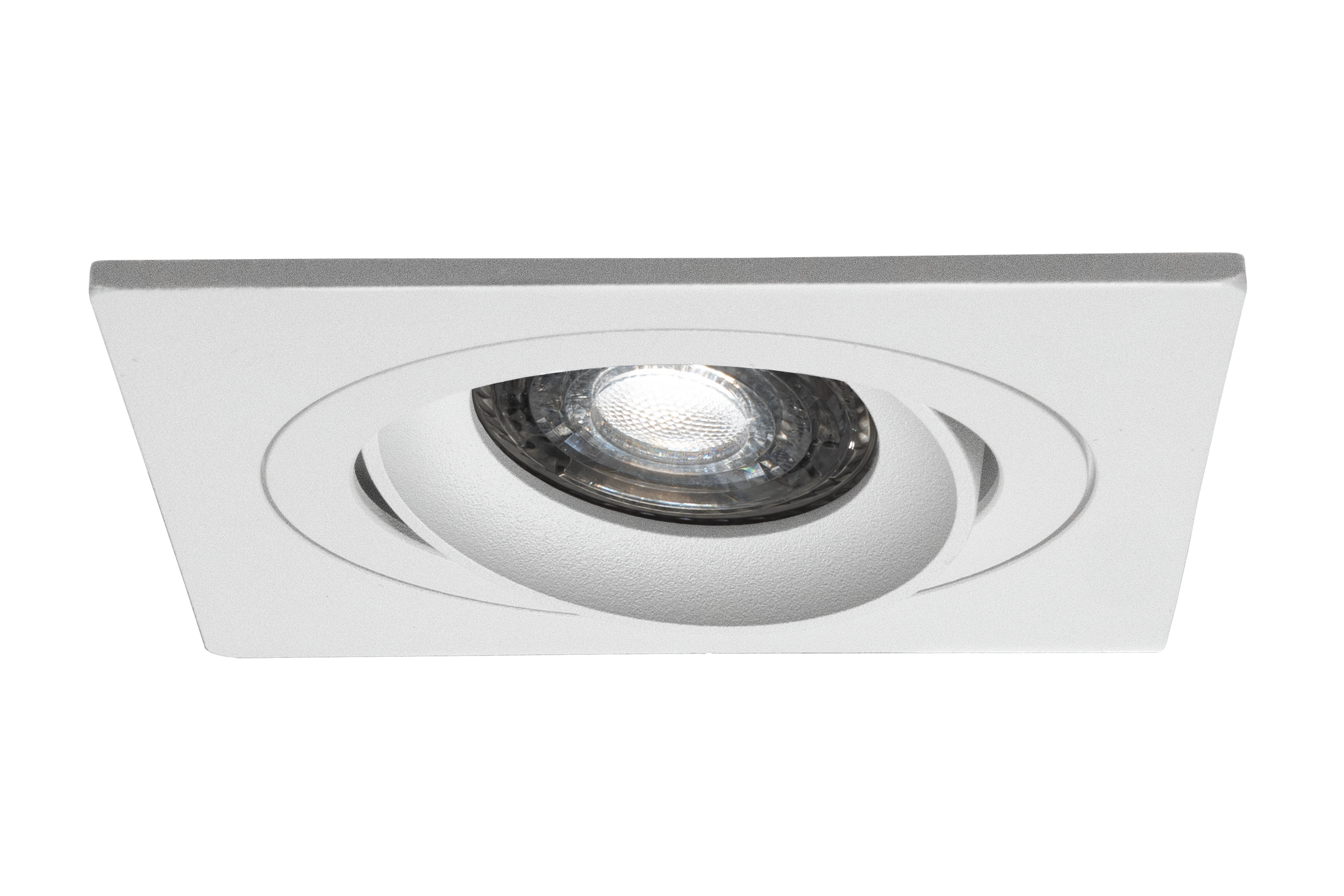 Led inbouwspot Armatuur Ø92x92xH23mm, boorgat Ø80mm, IP20 Vierkant, Kantelbaar, Wit